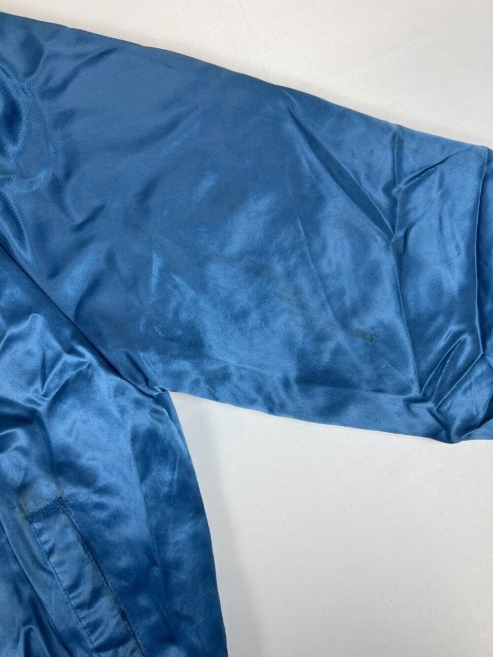 Vintage Chalk Line Men Medium NY Mets Satin Bomber Jacket Blue Made in USA MLB - Picture 8 of 15